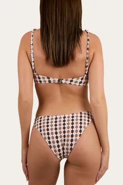 Ashton Check Womens Bikini Bottom - Chocolate / White