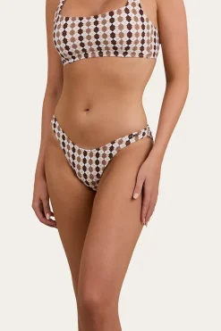 Ashton Check Womens Bikini Top - Chocolate / White