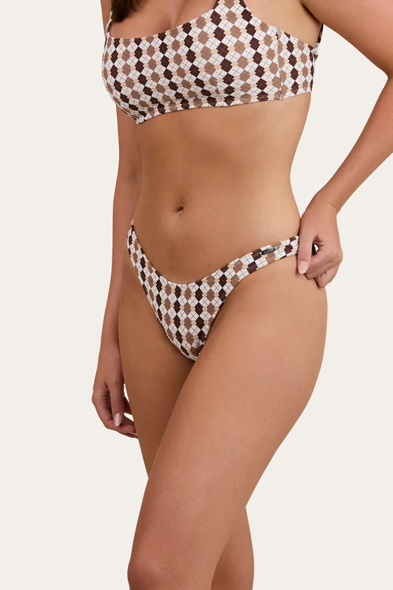 Ashton Check Womens Bikini Top - Chocolate / White