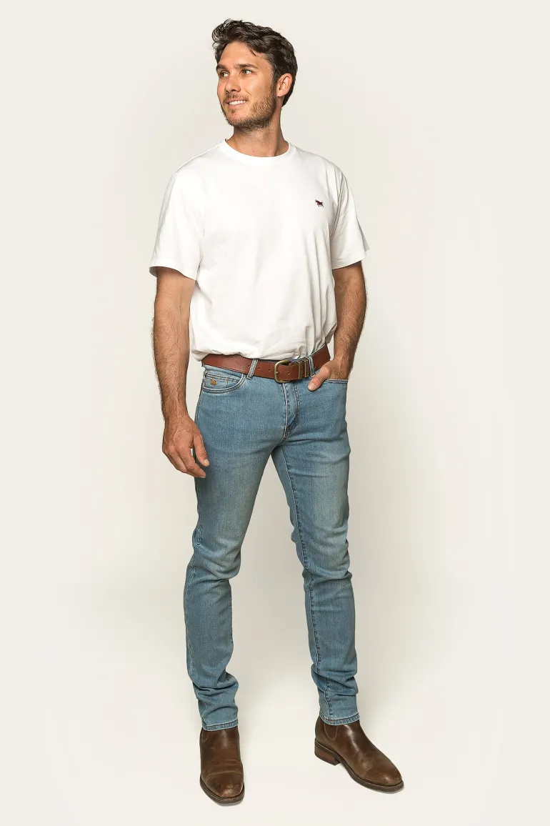 Austin Mens Slim Fit Jeans - Vintage Light Blue