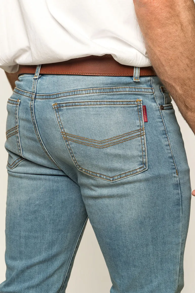 Austin Mens Slim Fit Jeans - Vintage Light Blue