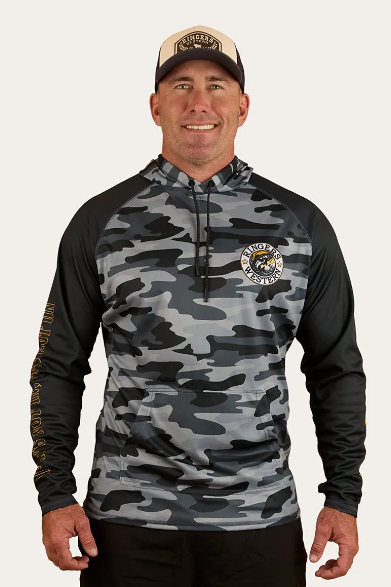 Big Catch Hooded Fishing Jersey - Black Camo