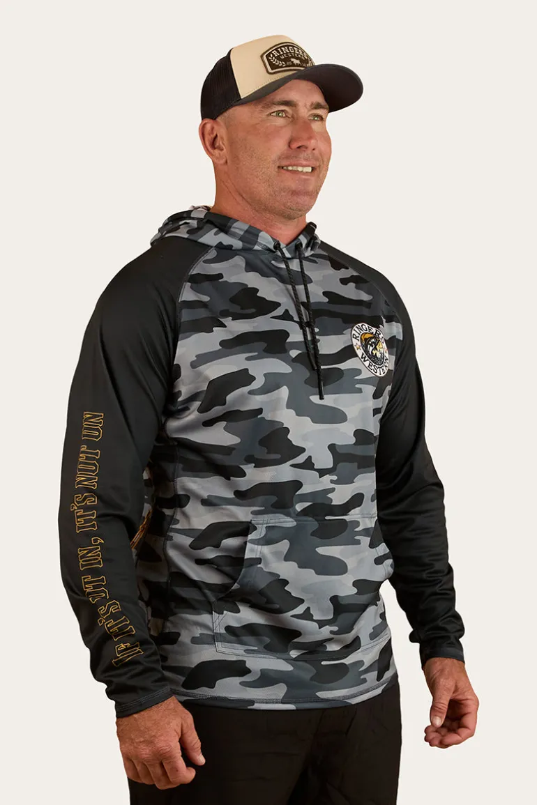 Big Catch Hooded Fishing Jersey - Black Camo