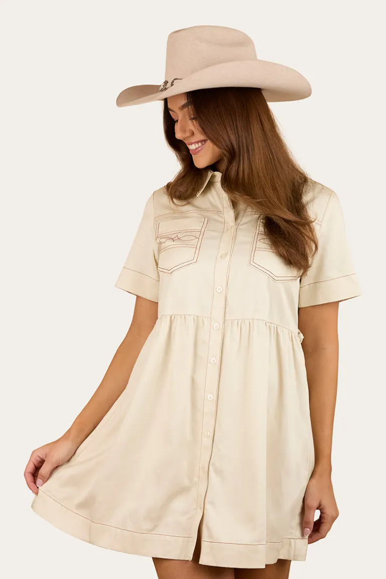 Eloise Womens Shirt Dress - Off White
