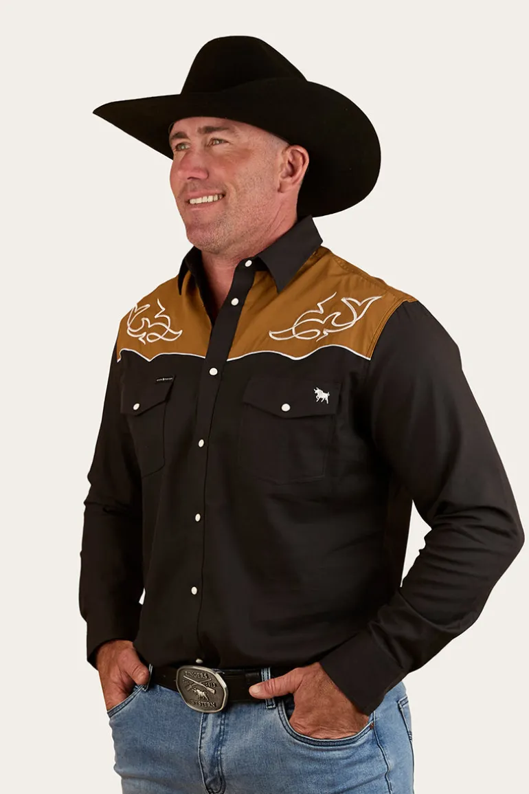 Franklin Mens Western Shirt - Charcoal