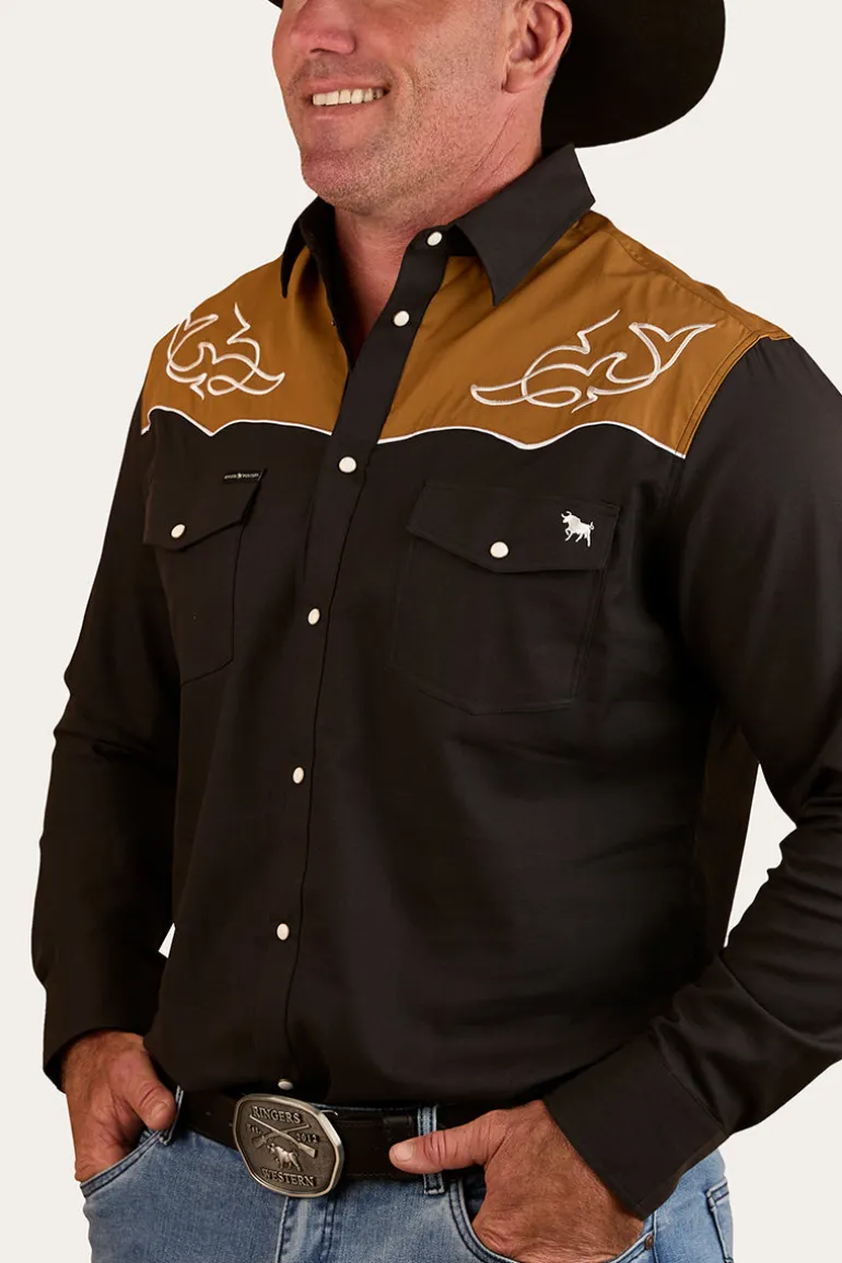 Franklin Mens Western Shirt - Charcoal