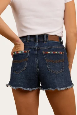 Gracie Womens Denim Short - Dark Wash Blue