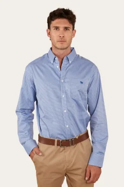 Heritage Mens Check Dress Shirt - Blue