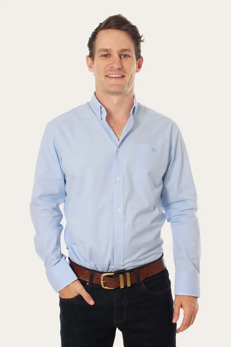 Heritage Mens Plain Dress Shirt - Chambray Blue