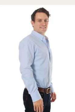 Heritage Mens Plain Dress Shirt - Chambray Blue
