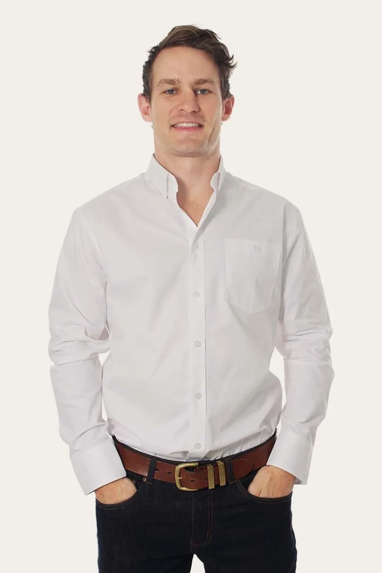 Heritage Mens Plain Dress Shirt - White