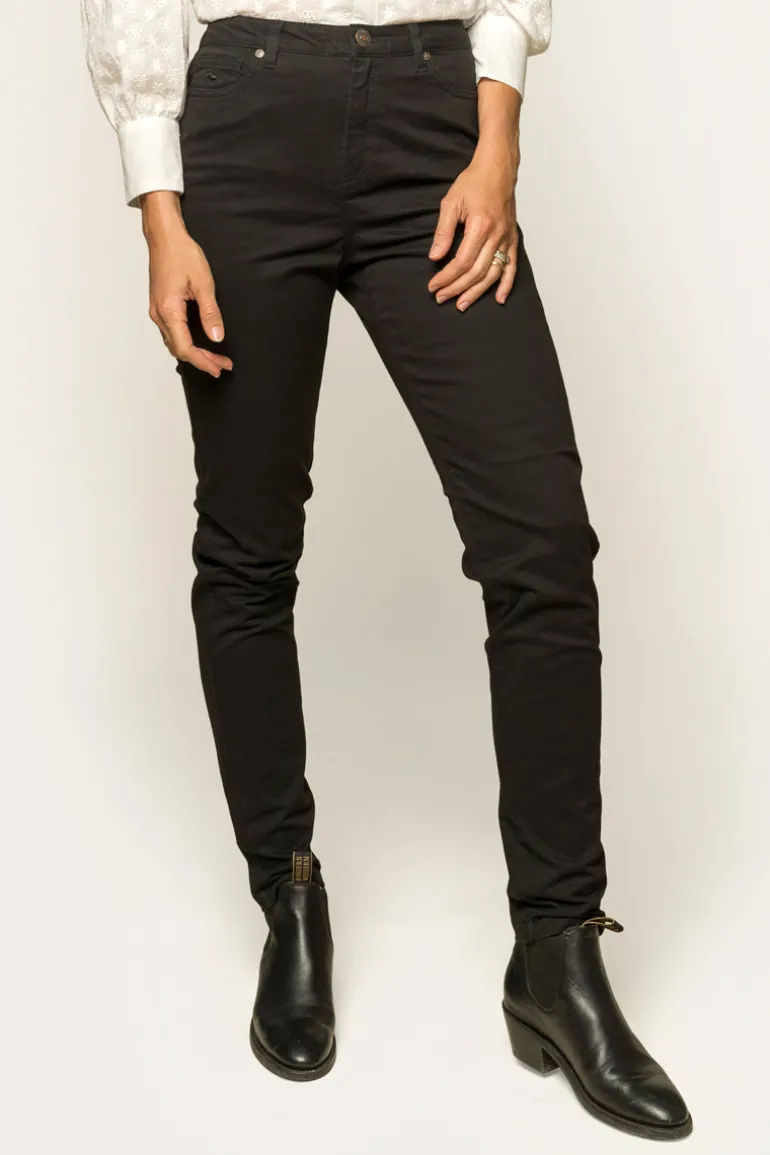 MacKenzie Womens 5 Pocket Stretch Drill Jeans - Black