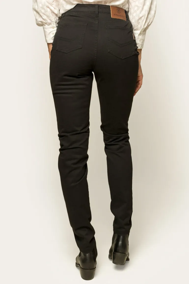 MacKenzie Womens 5 Pocket Stretch Drill Jeans - Black