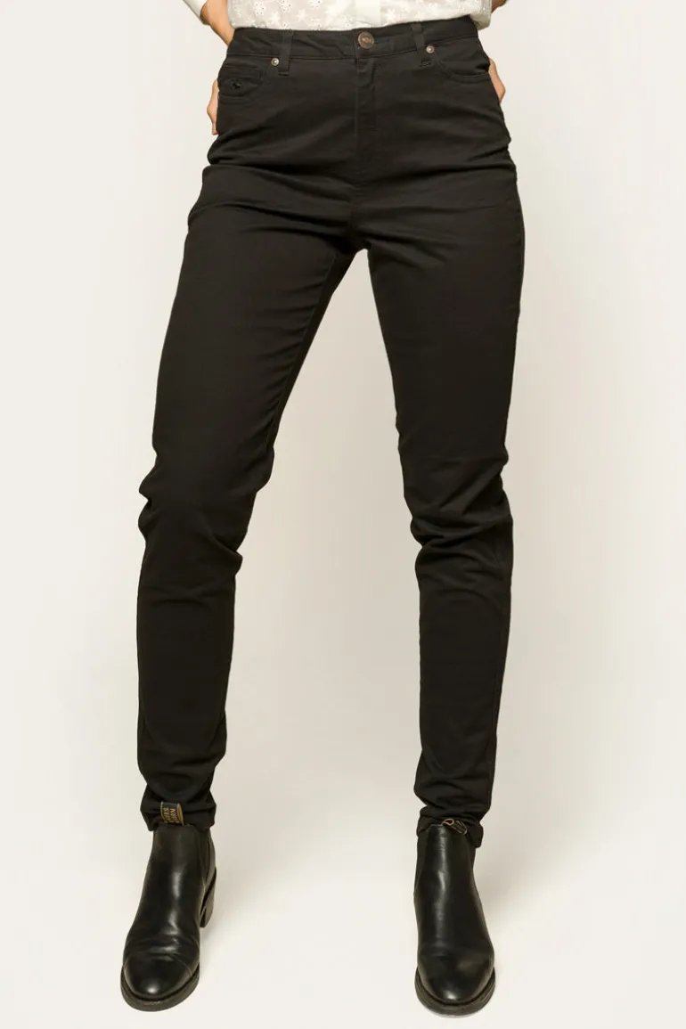 MacKenzie Womens 5 Pocket Stretch Drill Jeans - Black