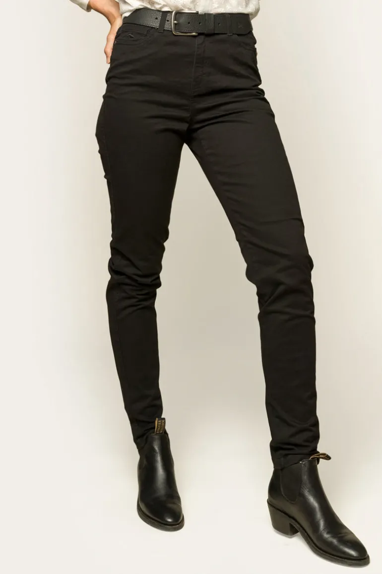 MacKenzie Womens 5 Pocket Stretch Drill Jeans - Black