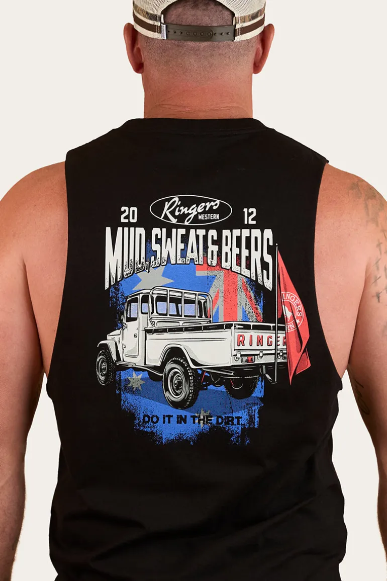 Mud Sweat Beers Mens Muscle Tank - Black
