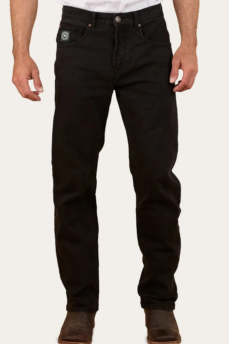 Muster Mens Slim Straight Fit Jeans - Black