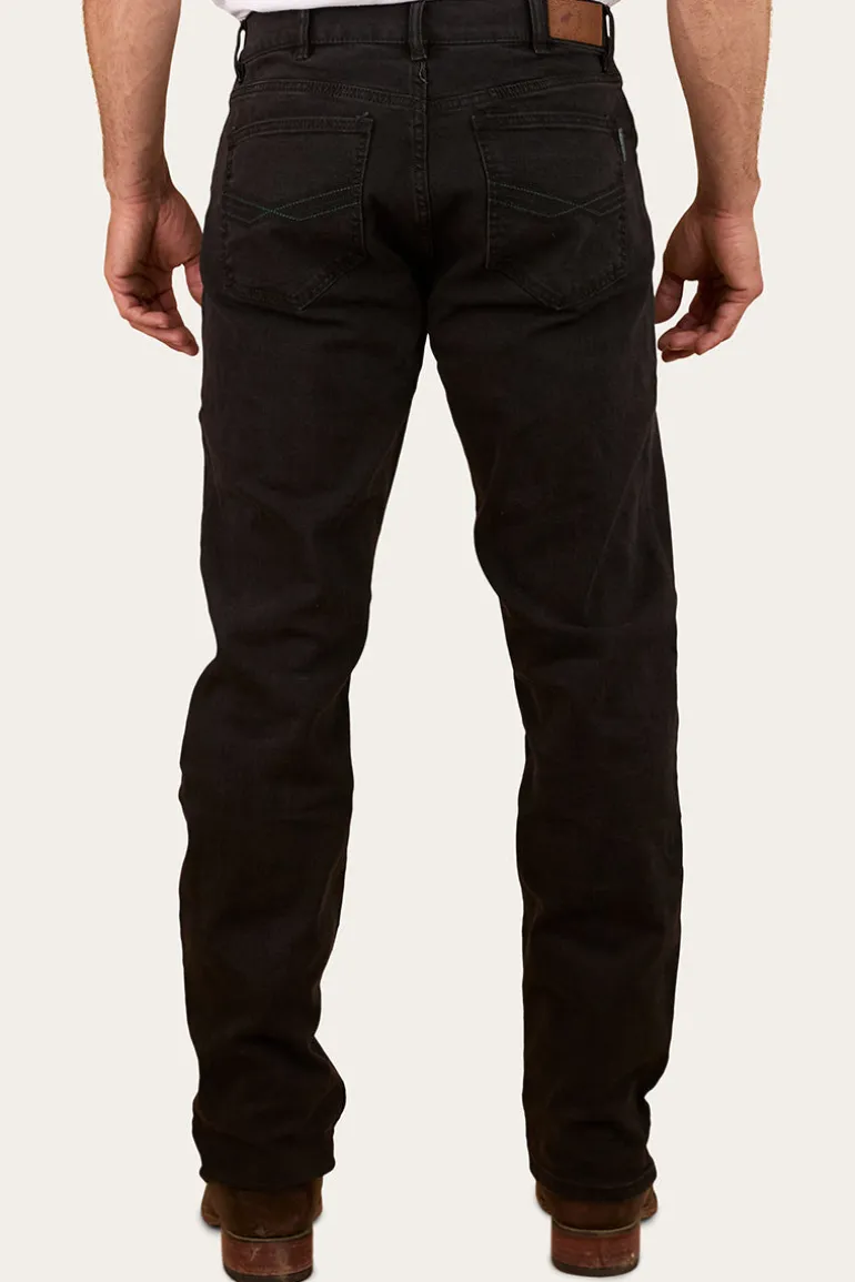 Muster Mens Slim Straight Fit Jeans - Black