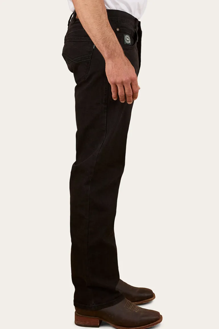 Muster Mens Slim Straight Fit Jeans - Black