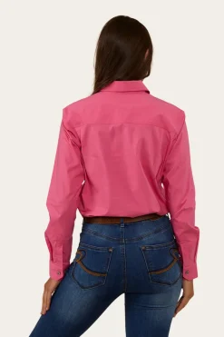 Pentecost River Womens Half Button Coolmax Work Shirt - Melon