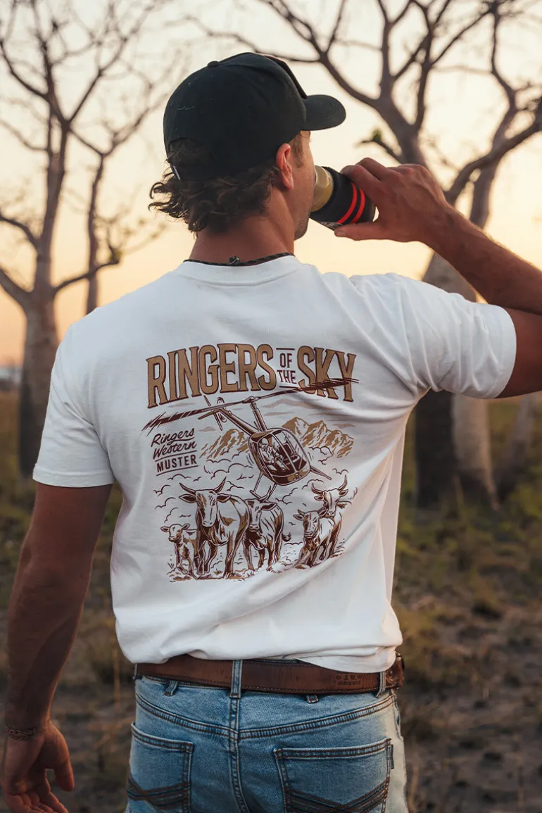 Ringers Of The Sky Mens Stock Fit T-Shirt - White