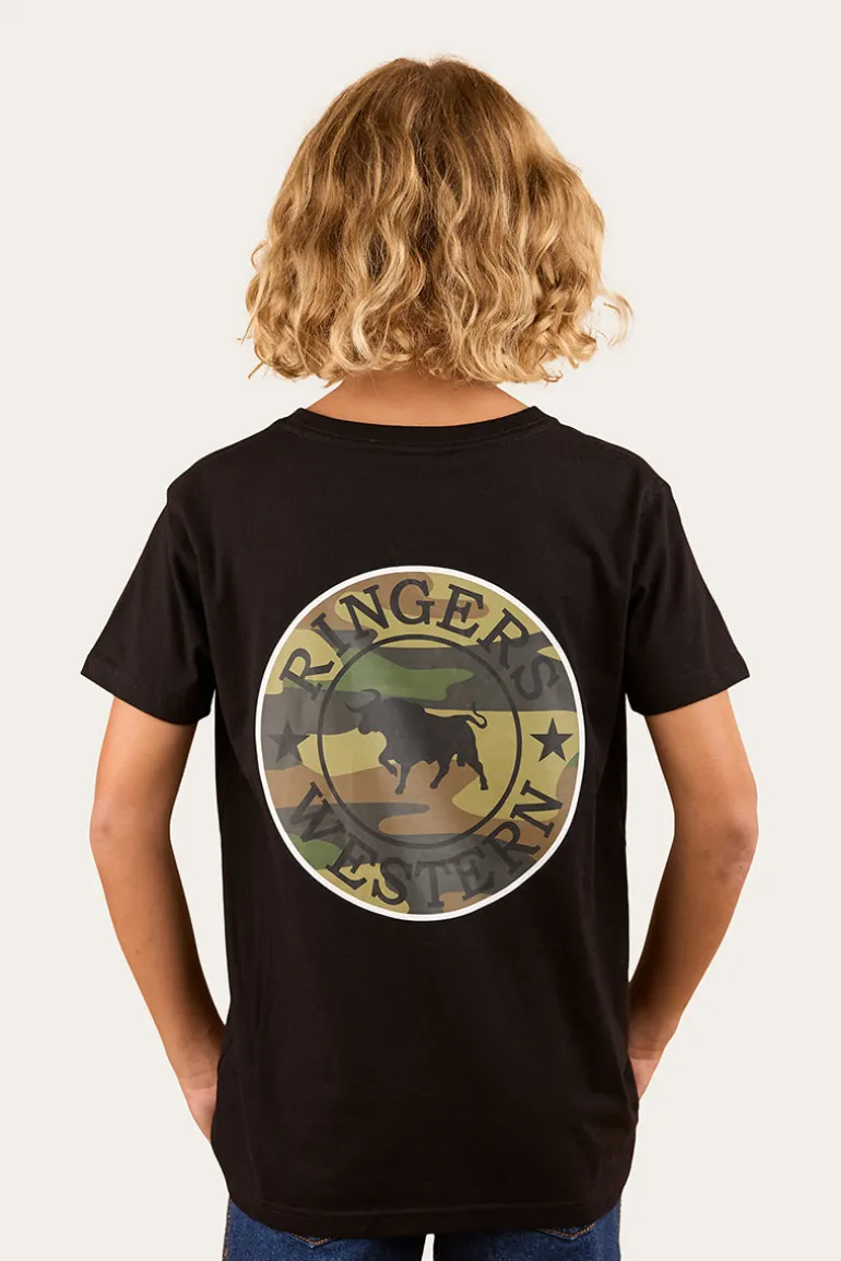 Signature Bull Kids Classic Fit T-Shirt - Black/Camo