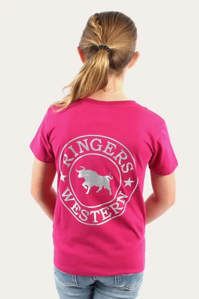 Signature Bull Kids Classic Fit T-Shirt - Magenta/Silver