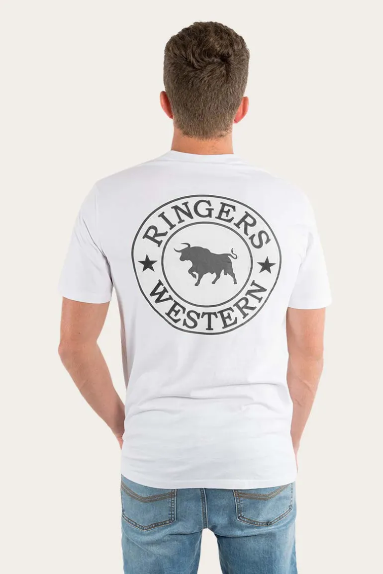 Signature Bull Mens Loose Fit T-Shirt - White/Black