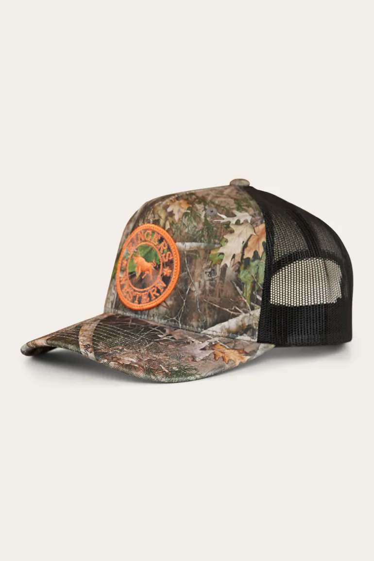 Signature Bull Trucker Cap - Leaf Camo/Orange