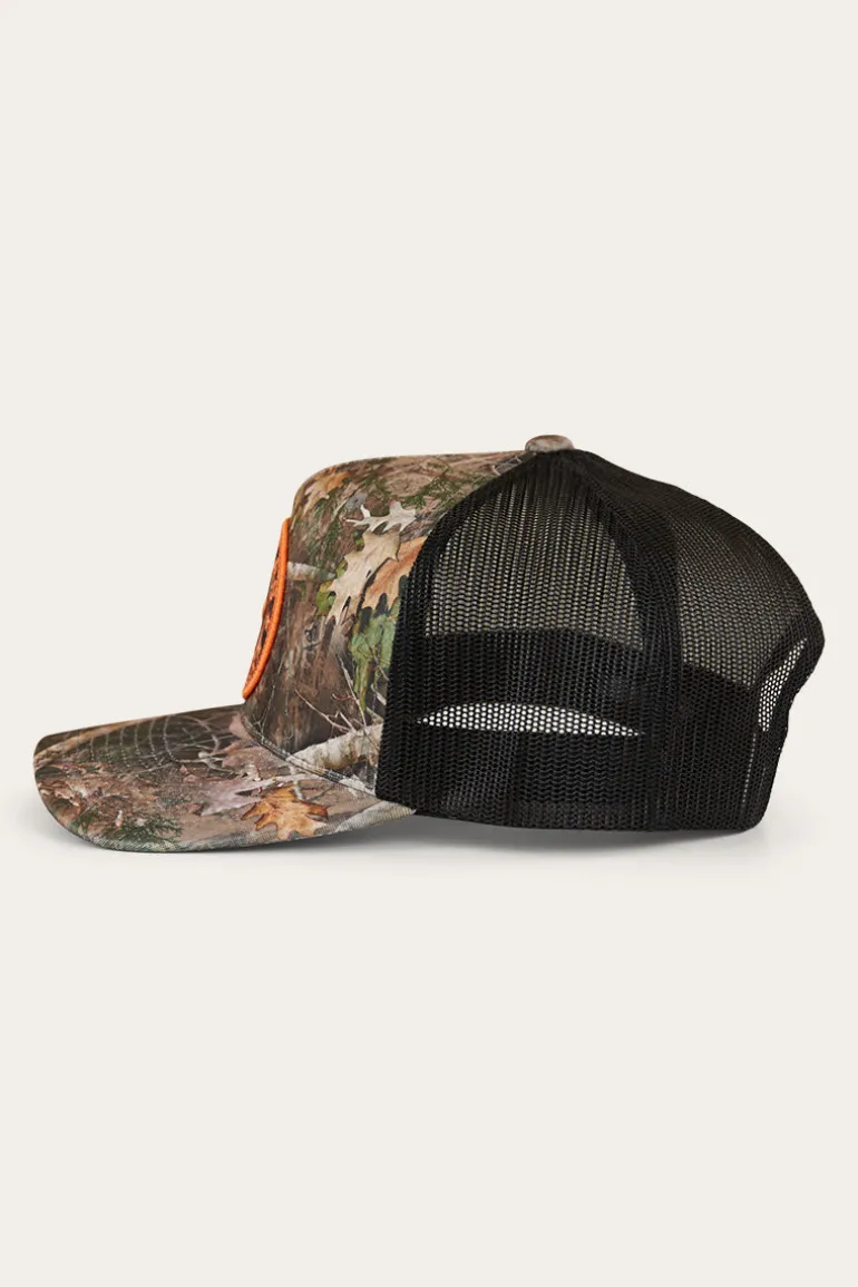 Signature Bull Trucker Cap - Leaf Camo/Orange