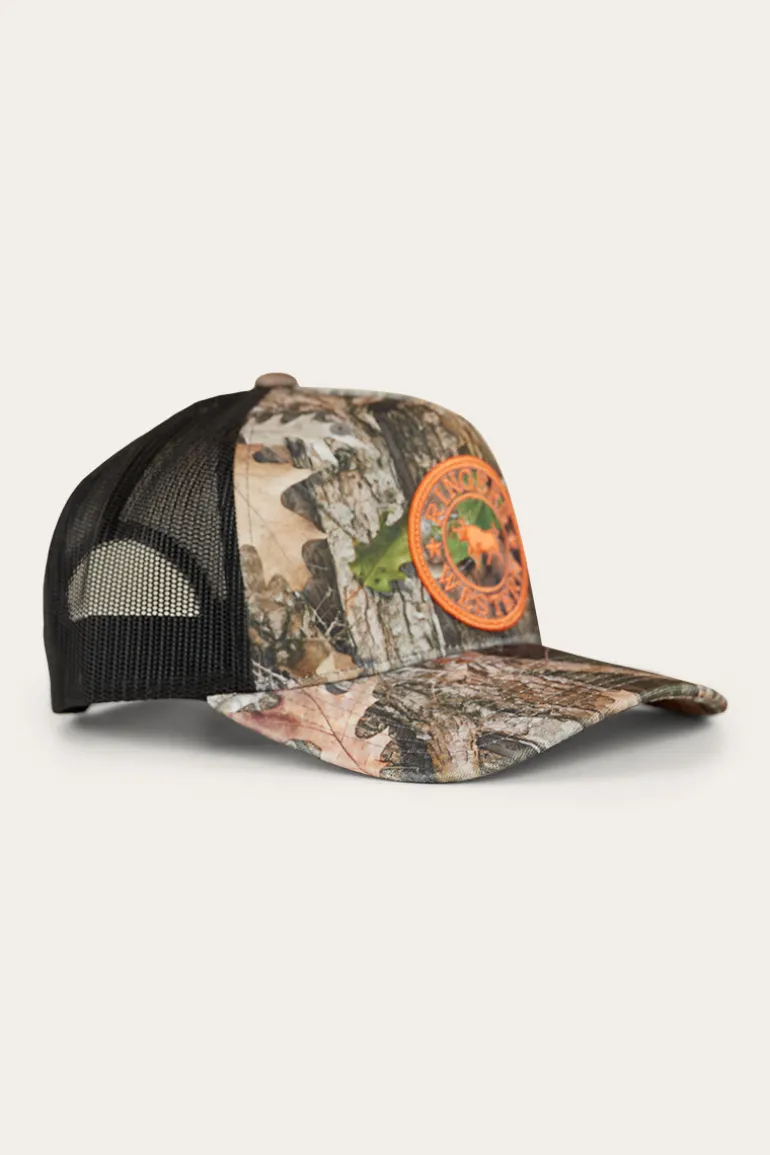 Signature Bull Trucker Cap - Leaf Camo/Orange