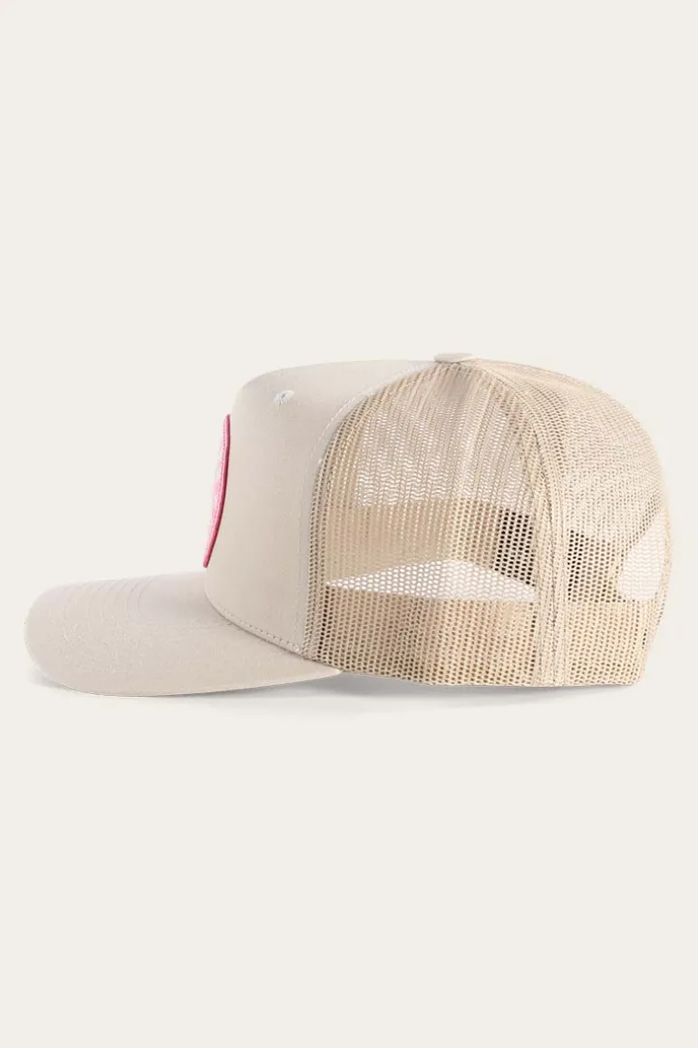 Signature Bull Trucker Cap - Bone/Pink